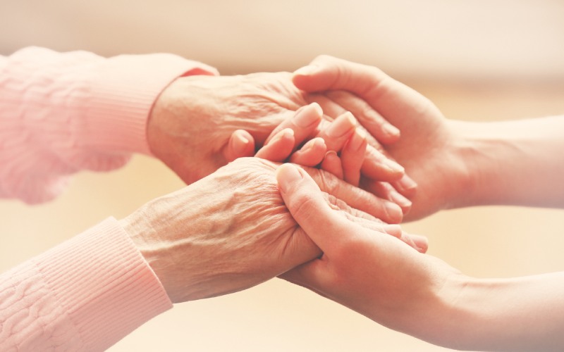 helping hands care for the elderly concept