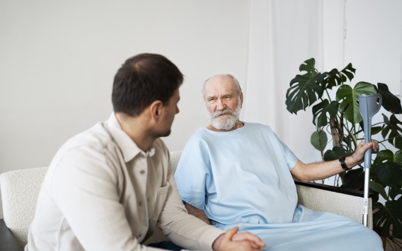 old patient suffering from parkinson