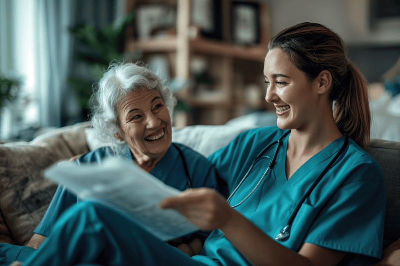 patient and elderly patient bonding moments